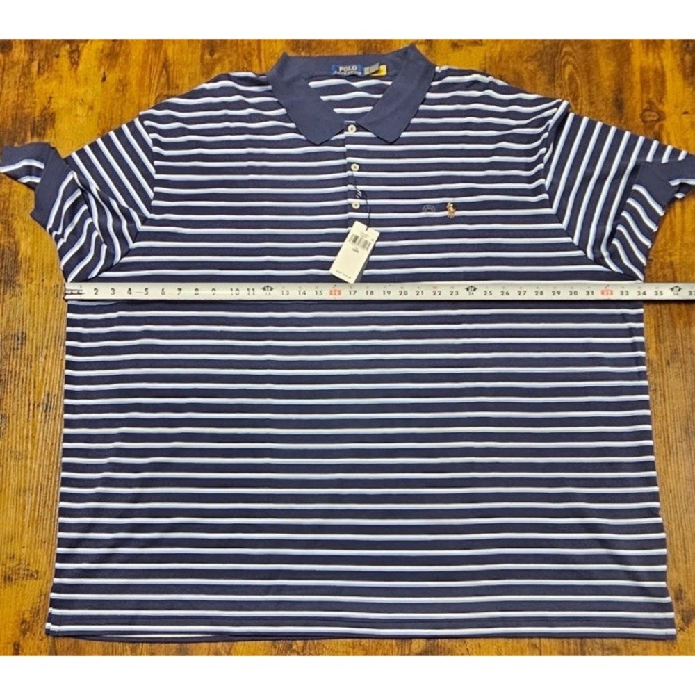 Polo Ralph Lauren Men's 5XB Classic-Fit Shirt Blue White Striped NWT - Picture 4 of 6